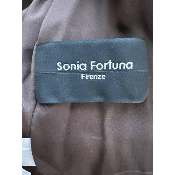 Vintage Sonia Fortuna Firenze Made in Italy Womens Brown Blazer With Gold Button - Picture 8 of 11